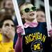 A Michigan fan in the second half of the game against Penn State on Sunday, Feb. 17. Daniel Brenner I AnnArbor.com